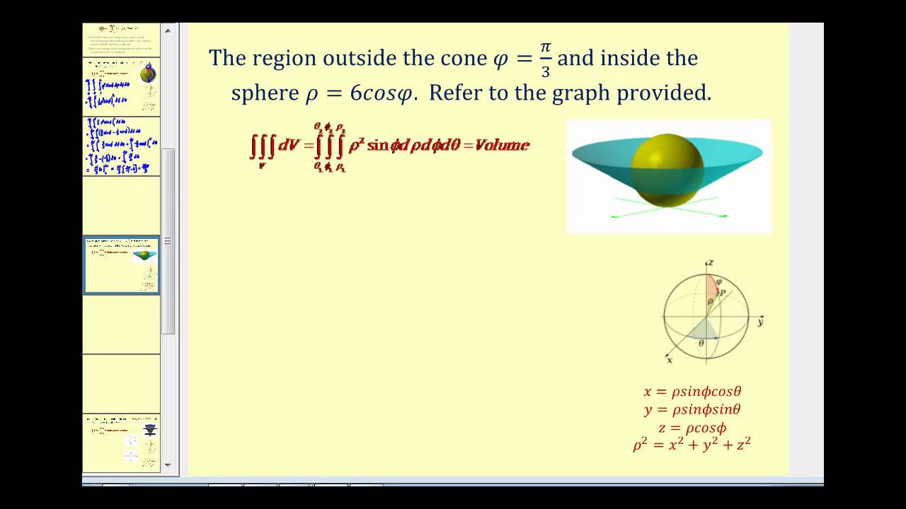 spherical triple integral calculator